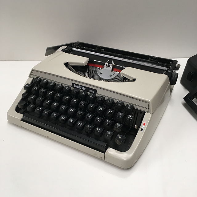 TYPEWRITER, Cream Brother 215 with Case 1970s